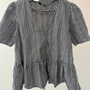 Madewell Gingham Peplum Top